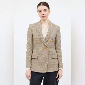 A.L.C. Double-Breasted Sedgwick Houndstooth Plaid Blazer - Size US 4